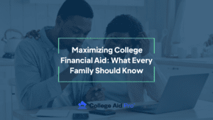 teen and mom figuring out financial aid with calculator and computer