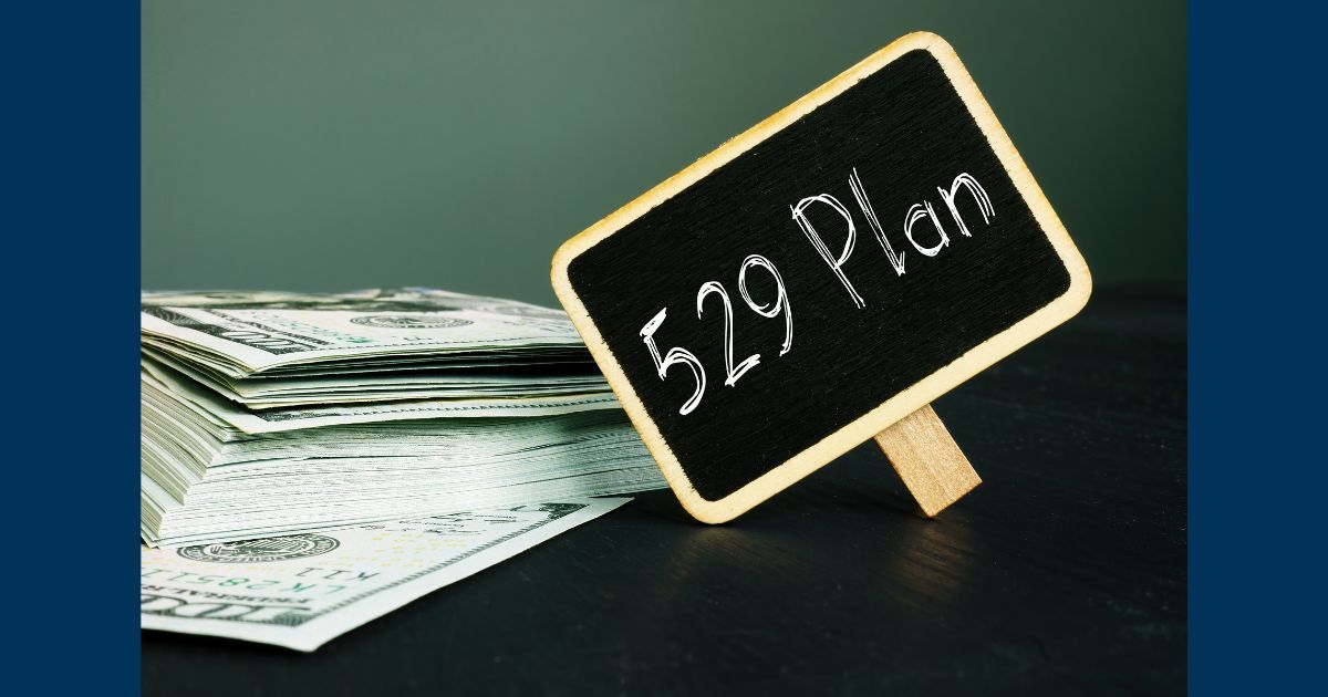 529 Plan sign and pile of money