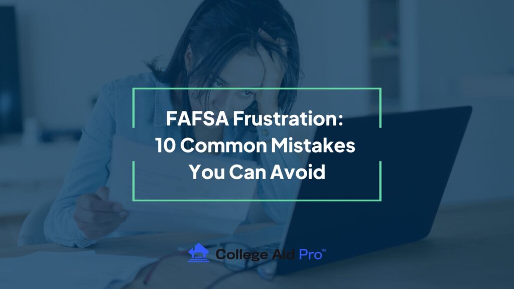FAFSA Mistakes- mom staring at a computer looking frustrated