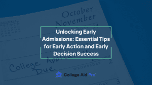 early action admissions calendar