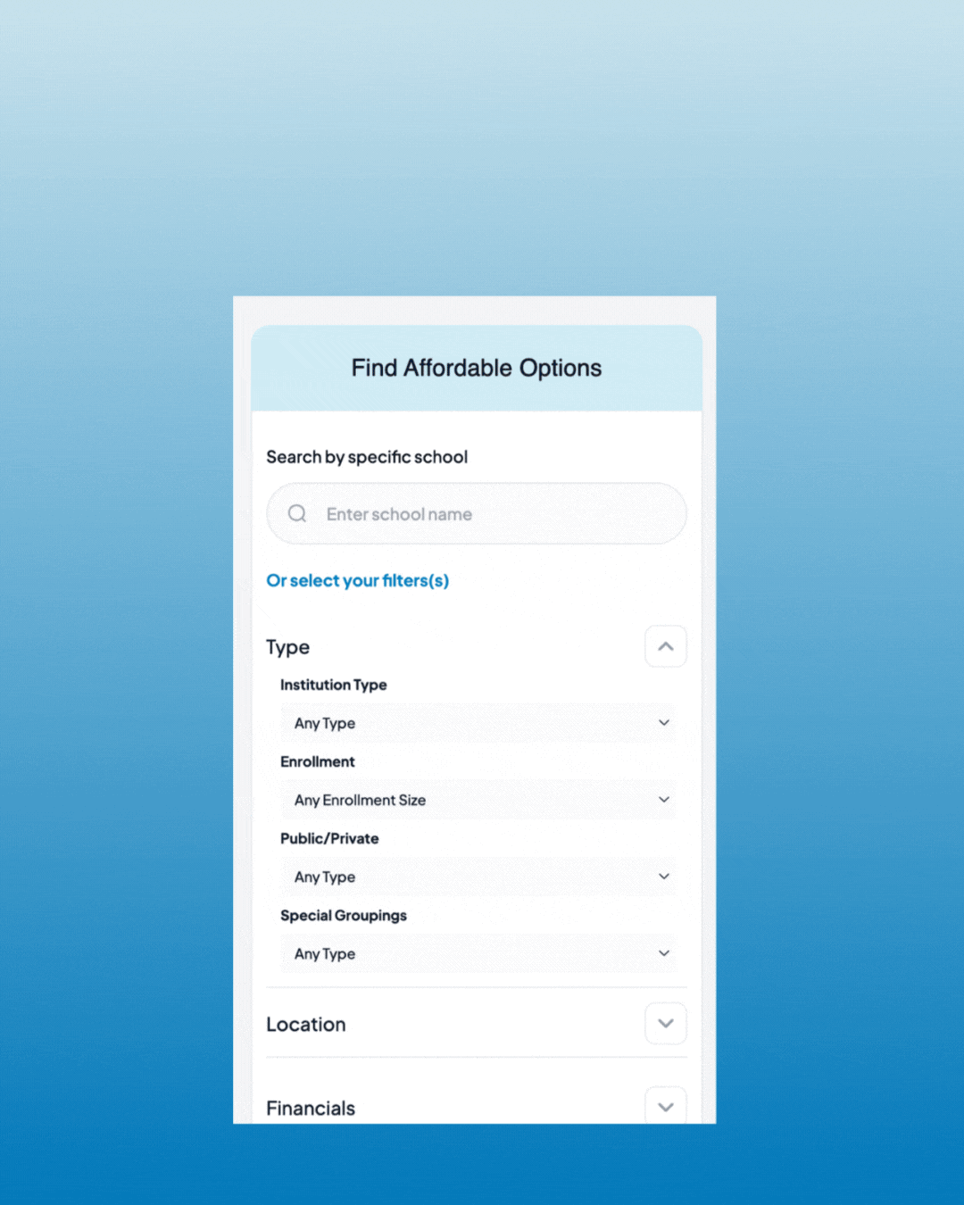 MyCAP 2.0, College Search, College Search Engine