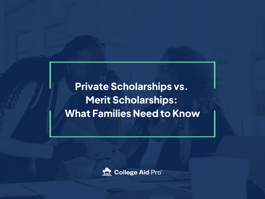 private scholarships vs. merit scholarships
