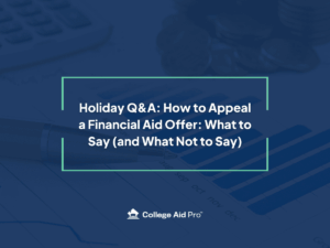 how to appeal a financial aid offer, appeal