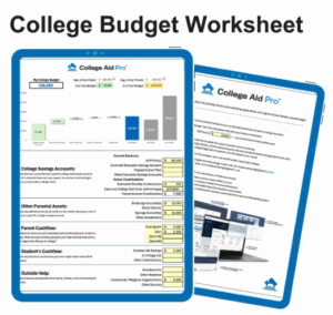College Budget Worksheet