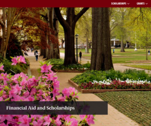 College financial aid page