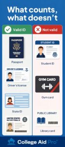 valid vs invalid ID for FAFSA verification